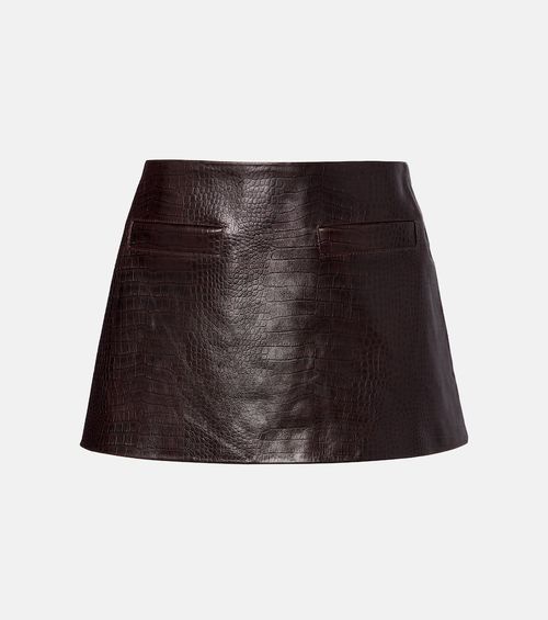 Rory croc-effect leather miniskirt