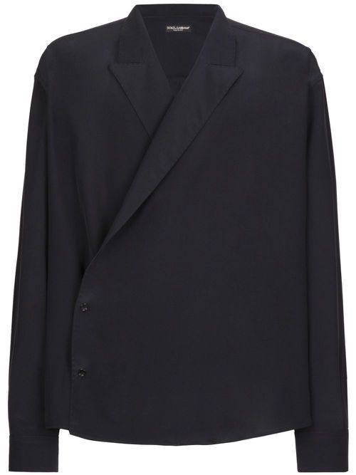 Wrap silk shirt - Black