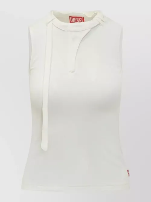 Diesel - cotton tank top sleeveless round neck tie