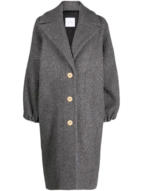 Puff-sleeve single-breasted coat - Grey
