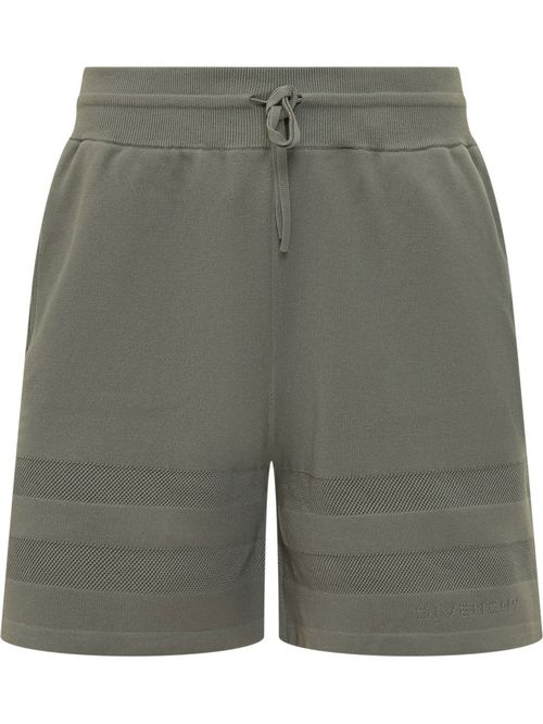 Green Textured Shorts