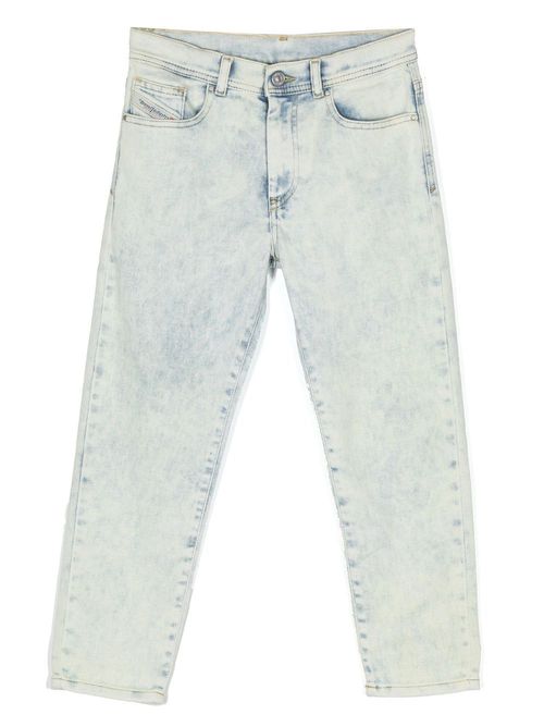 Logo-patch stretch-cotton jeans - Blue