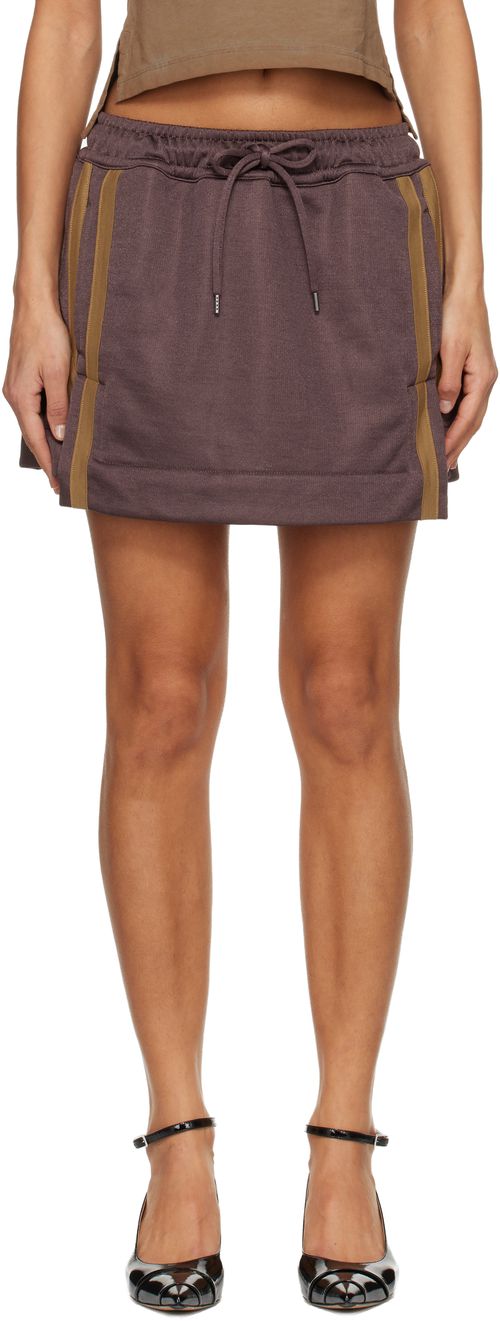 Brown Striped Cheerleader Miniskirt