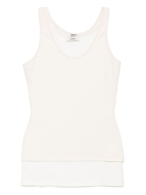 Goen.J dual-layer sleeveless top - Neutrals