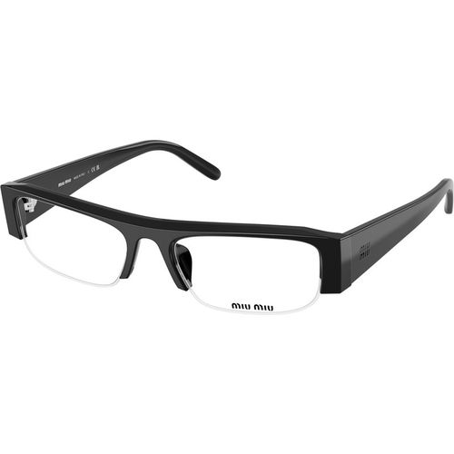 Miu Miu Woman Miu Miu MU B07S 16K08N Sunglasses Acetate Black Transparent Squared Anti-blue light