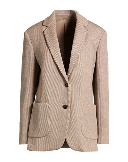 Woman Blazer Light brown Size 4 Cotton, Viscose, Metallic Polyester