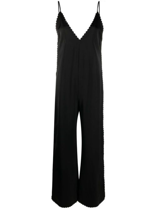 V-neck sleeveless jumpsuit - Black