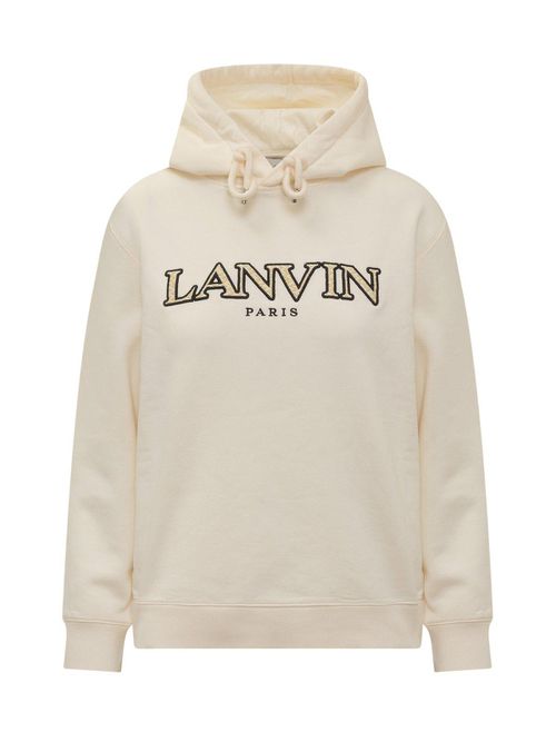 Logo Embroidered Drawstring Hoodie