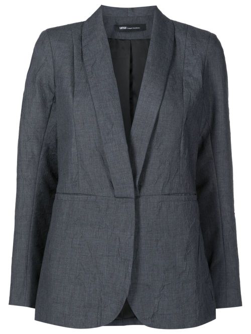 Crinkled shawl-lapels blazer - Black