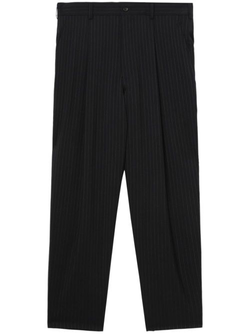 Pinstriped wool tailored trousers - Grey