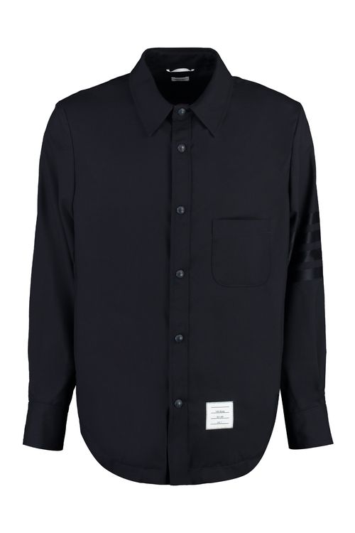 4-bar Detailed Wool Overshirt