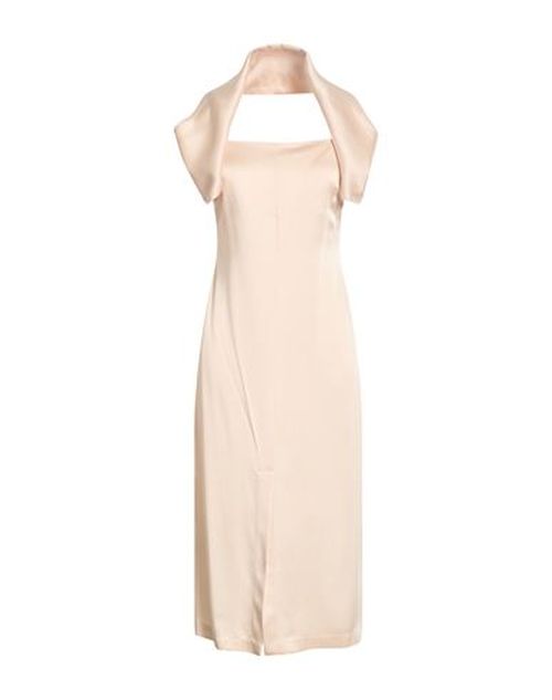 Woman Midi dress Cream Size 12 Acetate, Viscose
