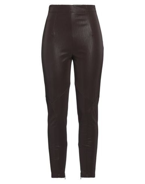 Woman Pants Dark brown Size 12 Polyester, Elastane, Polyurethane resin