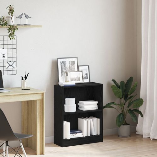 Book Cabinet Black 60x24x76 cm Engineered Wood