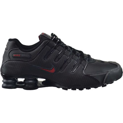 Nike Shox NZ Leather Synthetic Men's Low Top Trainers - Black Varsity Red White - Size:UK 6