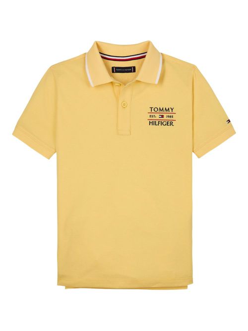 Tommy Hilfiger Junior logo-embroidered polo shirt - Yellow