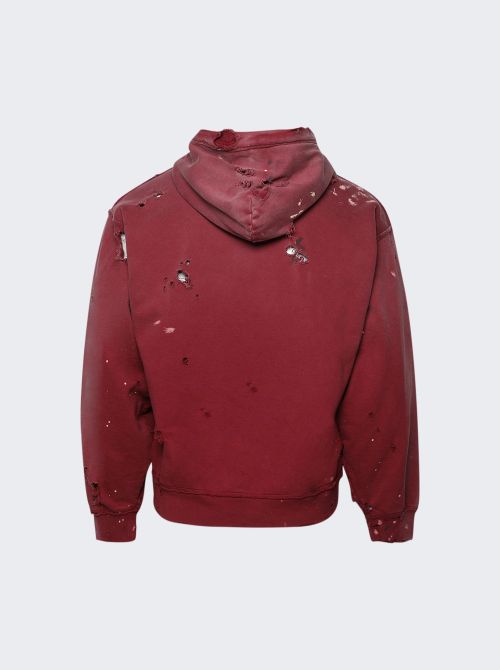 Luke Fleece Hoodie Burgundy
