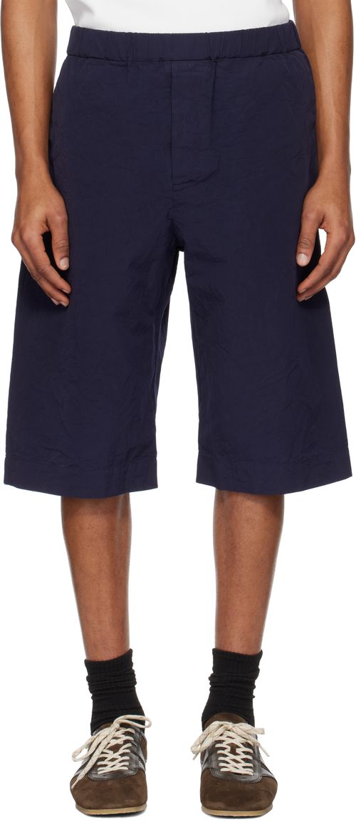 パンツ casey casey shorts cotton navy CASEY CASEY | CASEY CASEY Navy Jog Ah Shorts | Realry