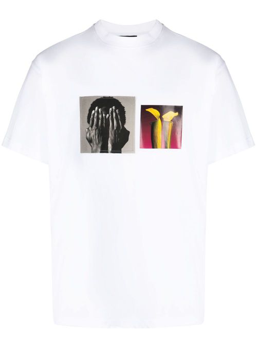Photograph-print cotton T-shirt - White