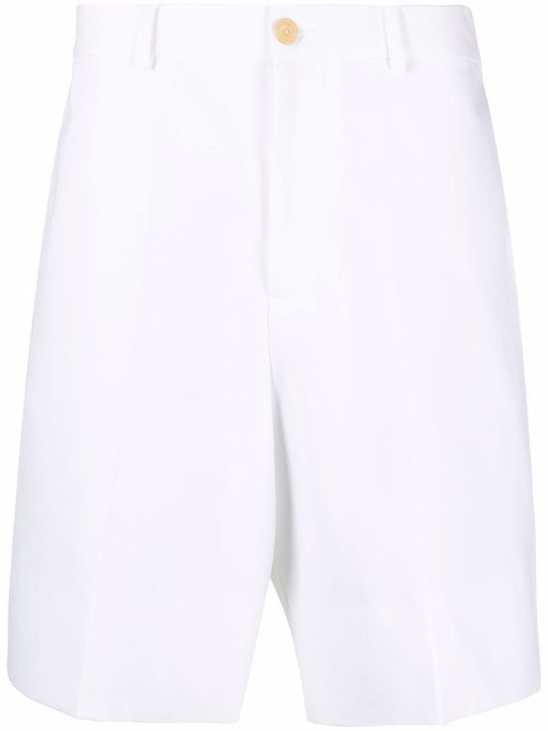 High-waisted straight-leg shorts - White