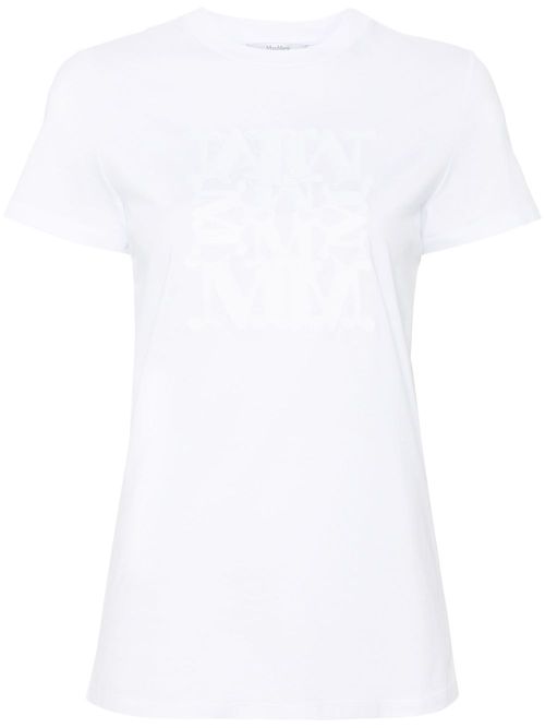 Logo-embroidered cotton T-shirt - White