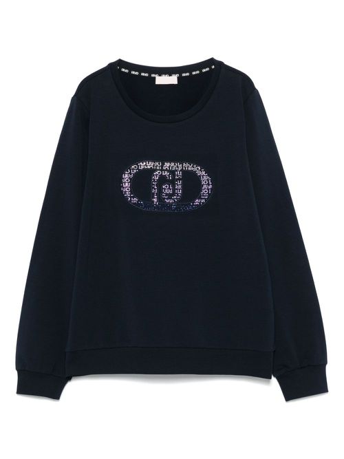 LIU JO crystal-embellished sweatshirt - Blue