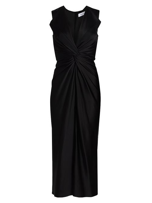 Women's Lily Twist Front Midi-Dress - Black