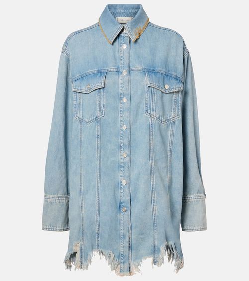 Embroidered denim overshirt