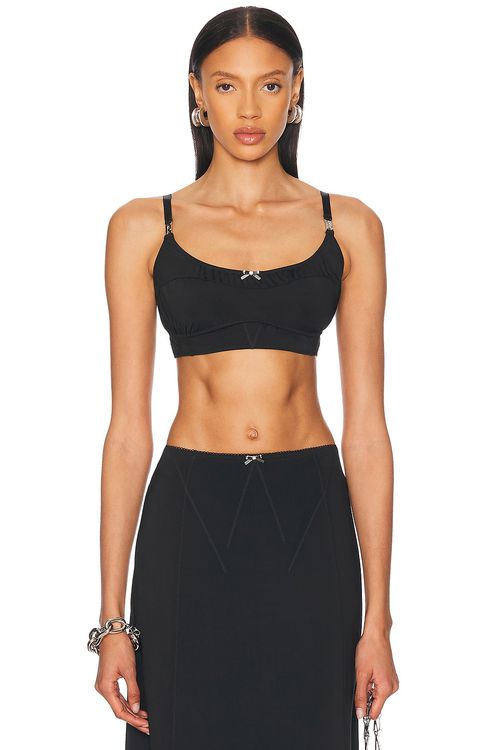 RABANNE Bralette Top in Black - Black.  42 also in 34, 36