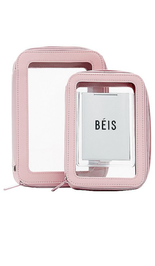 BEIS The Inflight Cosmetic Case Set in Pink