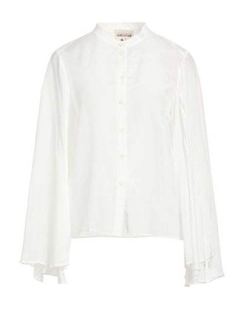 Woman Shirt White Size 2 Cotton, Silk