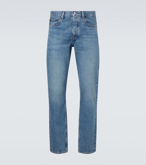 Mid-rise straight jeans