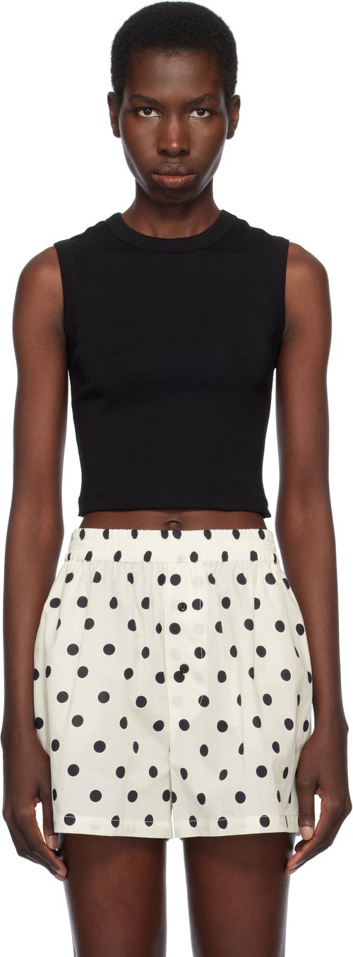 FLORE FLORE Black Esmé Crop Tank Top