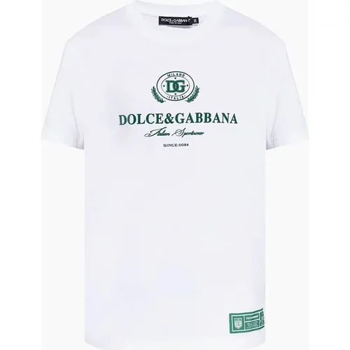 Men's Dolce & Gabbana Logo Flock T-Shirt White