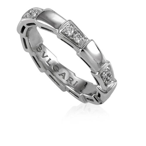 Serpenti Viper Ring In 18 Kt White Gold
