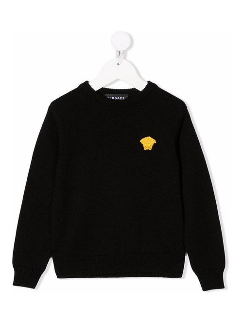Black virgin wool boy versace jumper