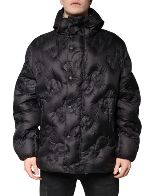 Quilted Nylon Parka Jacket — Black
