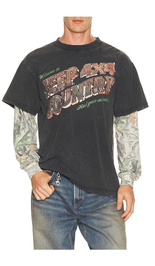 Philcos Jeep 4X4 Country Layered Tee in Multi. M also in S, L, XL/1X