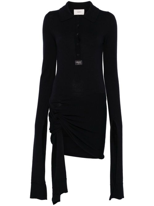 Extra-long sleeve mini dress - Blue