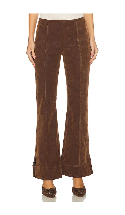 Free People x We The Free Glow Up Pant Suede In Shaved Chocolate in Brown. - 8 also , 6