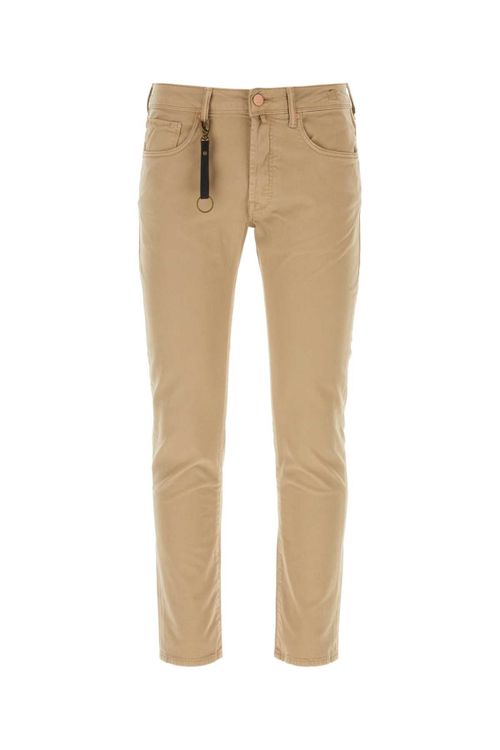 Stretch Cotton Trousers — Beige