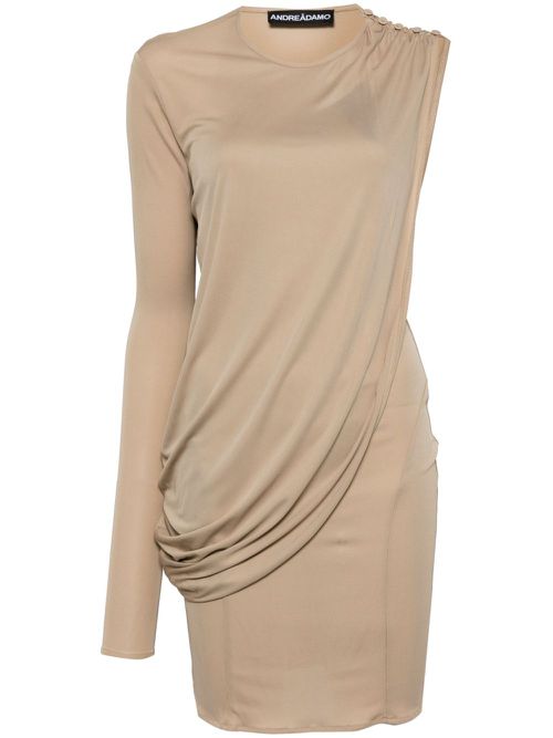 Assimetric draped dress - Neutrals