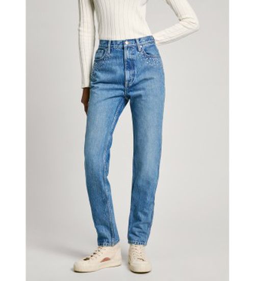 Pepe Jeans for woman. PL204845 Jeans Slim Uhw Sparkle blue (24/30), Casual, Cotton, Denim, Sustainable
