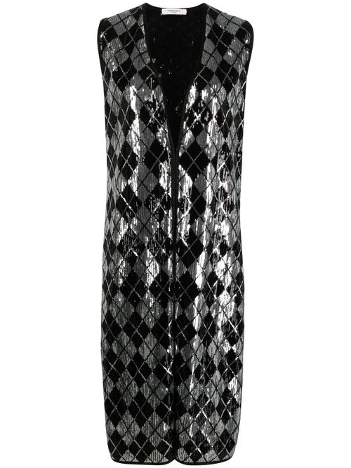 Sequin-embellished sleeveless jacket - Silver