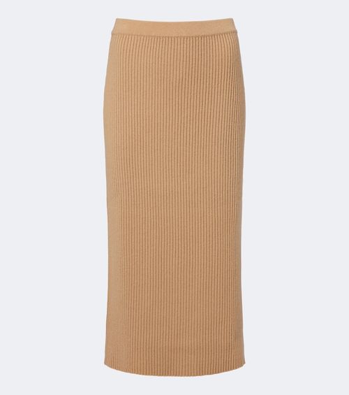 Virgin wool and cashmere midi skirt