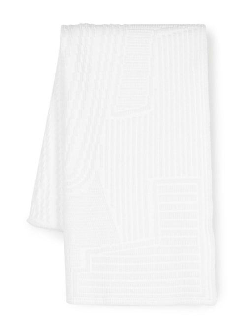 Engineered debossed-logo scarf - White