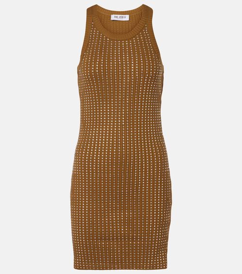Embellished cotton jersey minidress
