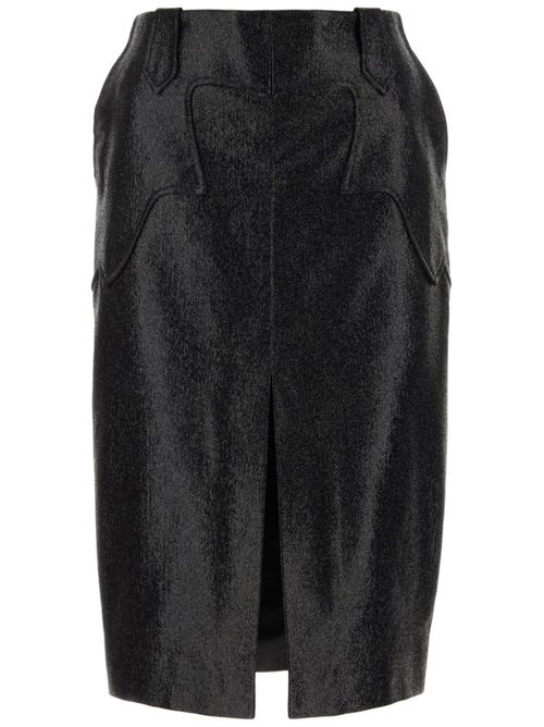 Slit pencil skirt - Blue
