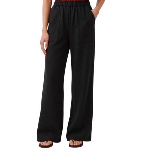 Perillo Wide Leg Pant In Black