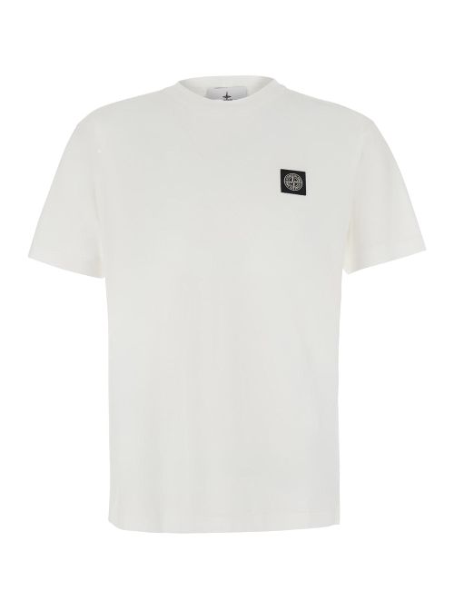 Logo-Patch Cotton T-Shirt — White